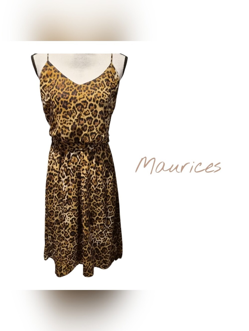 Maurices Leopard-Print Midi Slip Dress in Brown and Black Size Medium